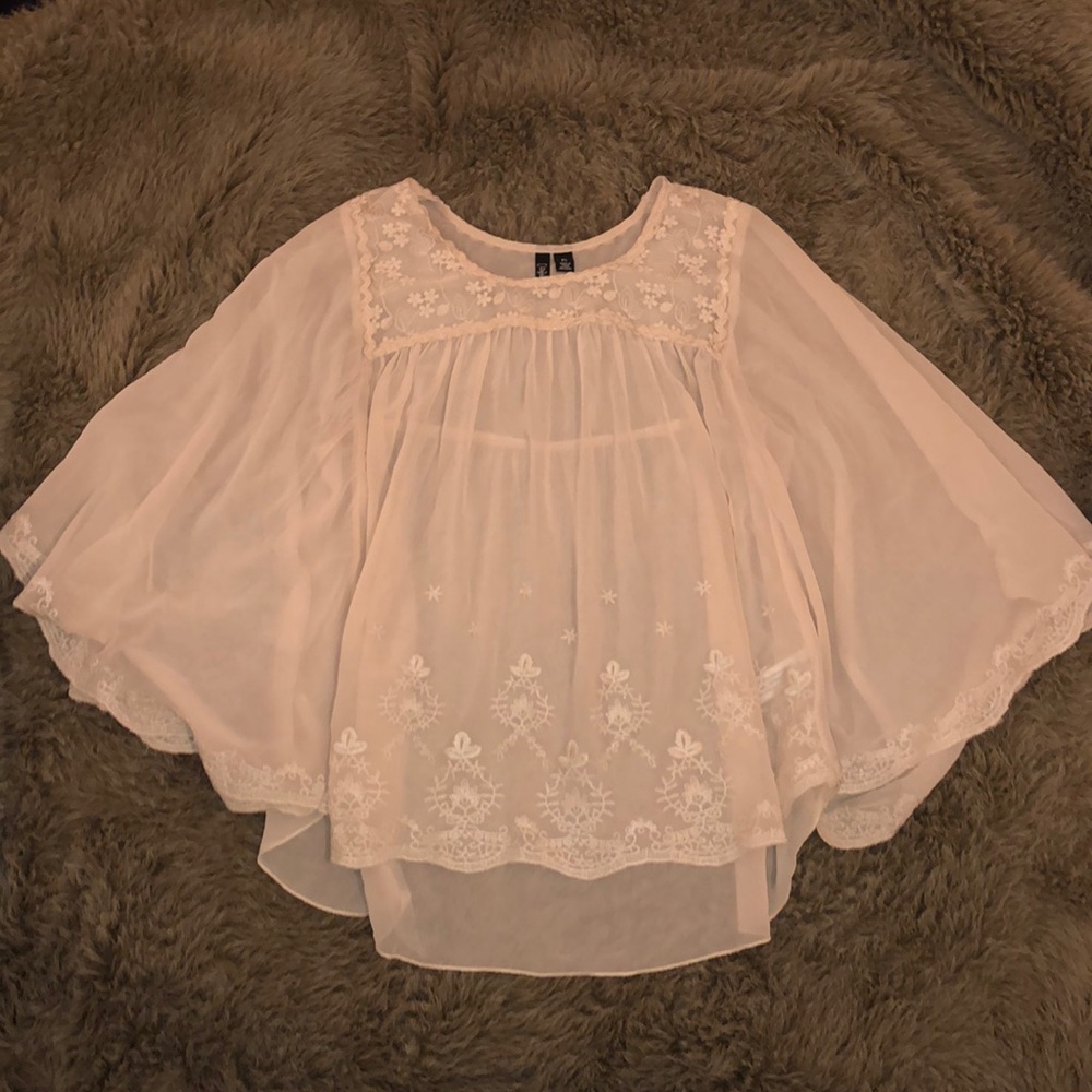 Sheer Peasant Blouse